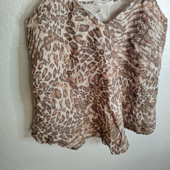 Spell & The Gypsy Ada Animal Print Linen Cami Tank Top Brown sz S - Picture 5 of 9